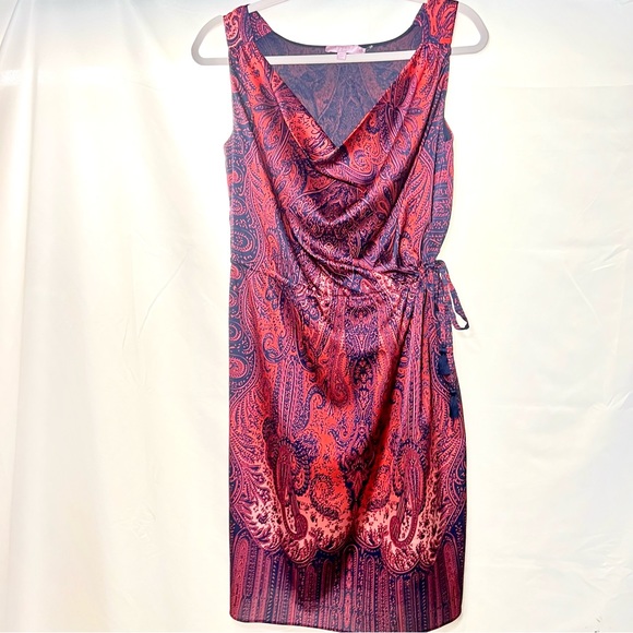 SILK Calypso St Barth  $350 XS Red Navy Romper Dress - Picture 2 of 9